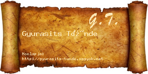 Gyurasits Tünde névjegykártya